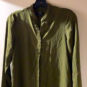 Silky military green top